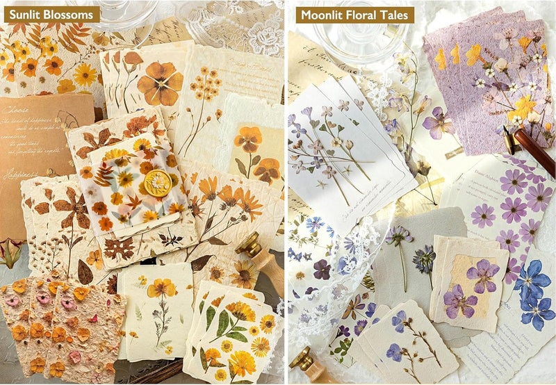 K Kattone 120Pcs Floral Textured Scrapbook Paper - 4 pack Embossed Rice Decoupage Paper Craft Special Mixed for Scrapbooking Junk Journaling Supplies Planner Bullet Cards Making Collage Decorative DIY Materials - Image 3